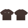 Cole Buxton Brown Circular Badge Minimalist Logo T-Shirt