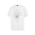 Thug Club White Punk Spiked Demon Skull Graphic T-Shirt