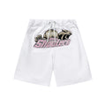 Trapstar London Shooters Panther Patch Sweat Shorts - White/Pink