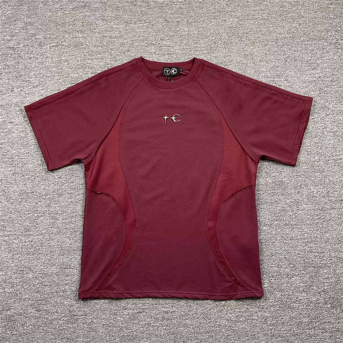 Thug Club Burgundy Panel Curved Athletic T-Shirt