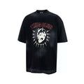 Thug Club Black Heavy Wash Spiked Skull Graphic T-Shirt